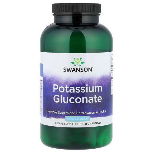 Swanson, Potassium Gluconate, 99 mg, 250 Capsules