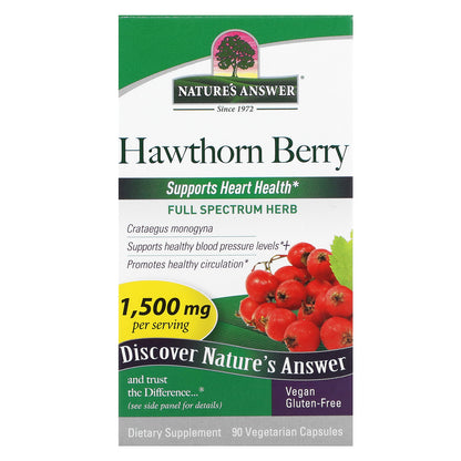 Nature's Answer, Hawthorn Berry, 90 Vegetarian Capsules (500 mg per Capsule)