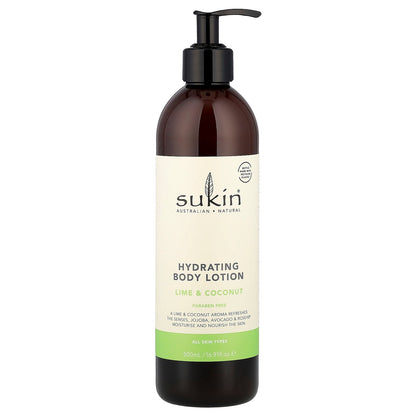 Sukin, Hydrating Body Lotion, All Skin Types, Lime & Coconut, 16.91 fl oz (500 ml)