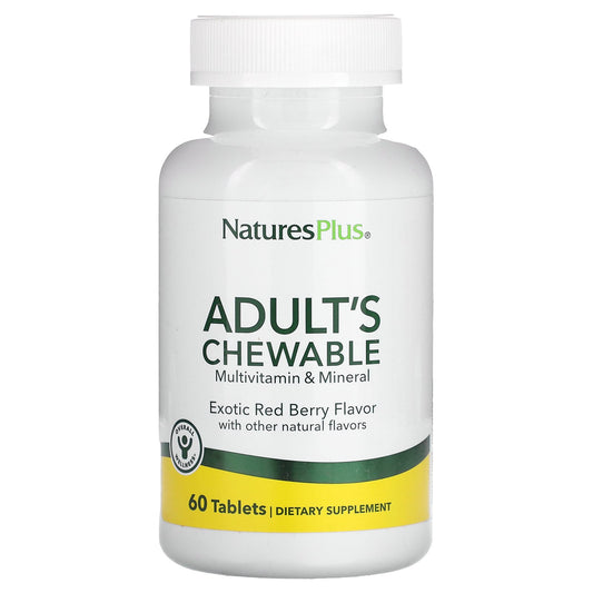 NaturesPlus, Adult's Chewable Multivitamin & Mineral, Exotic Red Berry  , 60 Tablets