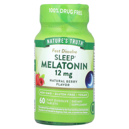 Nature's Truth, Sleep Melatonin, Natural Berry  , 12 mg, 60 Fast Dissolve Tablets