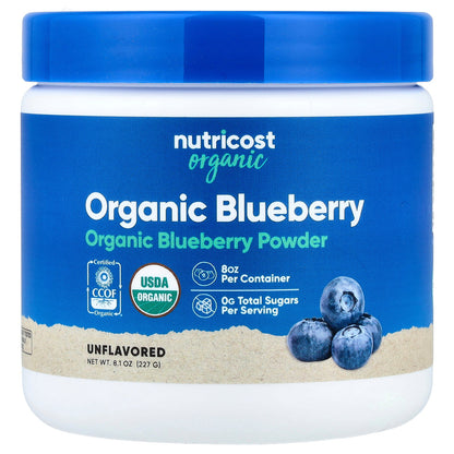 Nutricost, Organic Blueberry Powder, Unflavored, 8.1 oz (227 g)