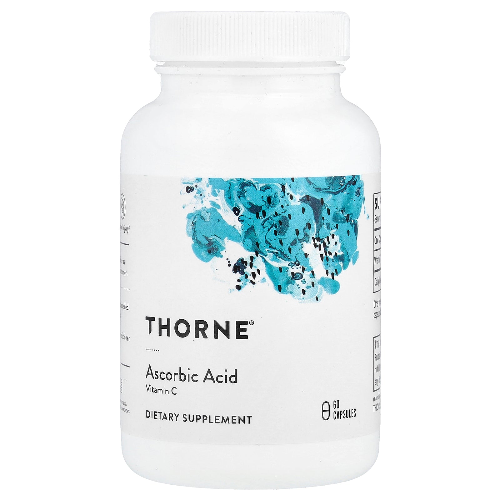 Thorne, Ascorbic Acid, Vitamin C, 60 Capsules (1,000 mg per Capsule)