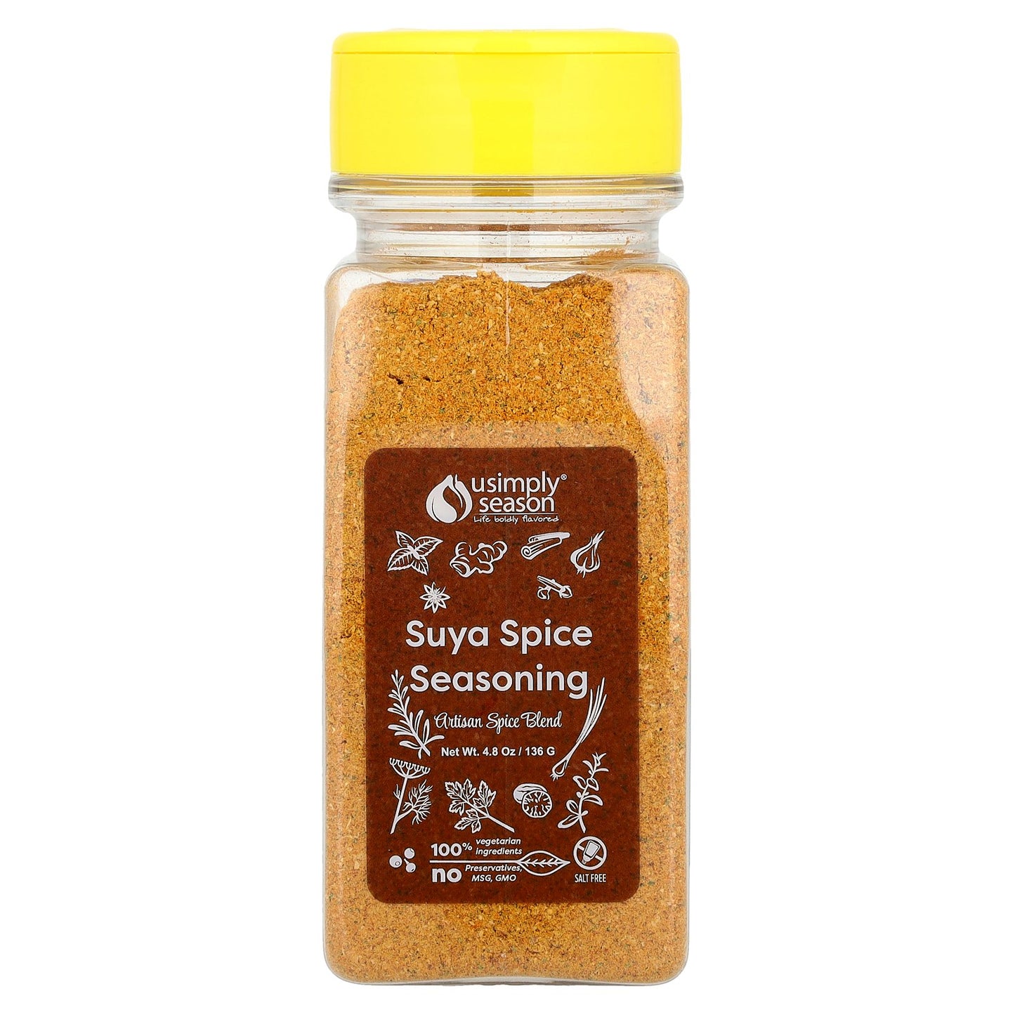 USimplySeason, Artisan Spice Blend, Suya Spice Seasoning, 4.8 oz (136 g)