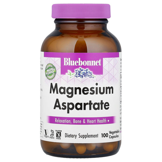 Bluebonnet Nutrition, Magnesium Aspartate, 100 Vegetable Capsules (200 mg per Capsule)