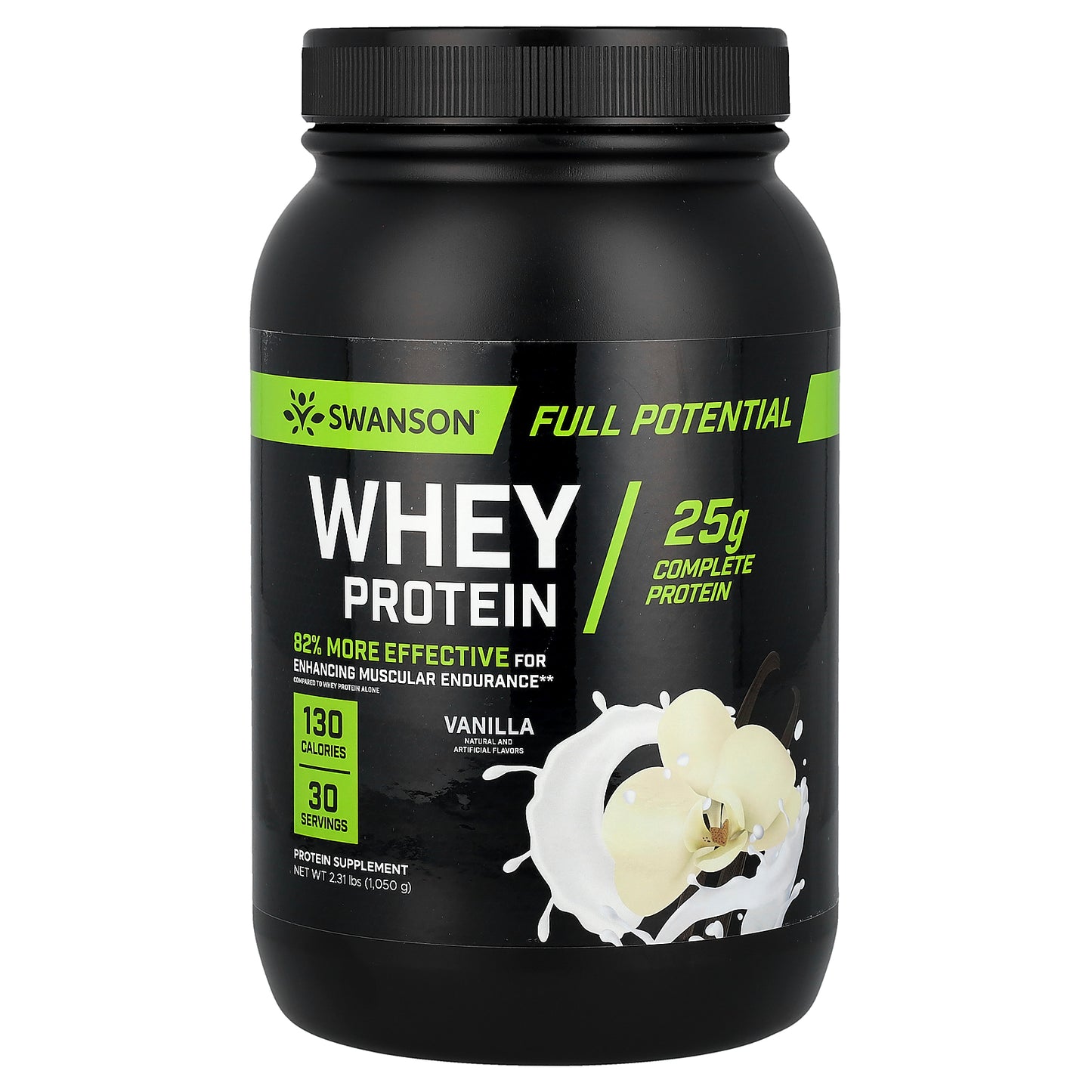 Swanson, Full Potential Whey Protein, Vanilla, 2.31 lbs (1,050 g)