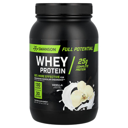 Swanson, Full Potential Whey Protein, Vanilla, 2.31 lbs (1,050 g)