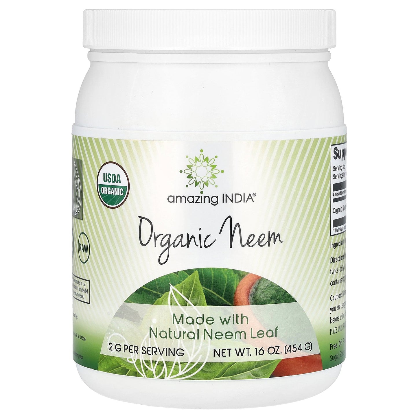 Amazing India, Organic Neem, 2 g, 16 oz (454 g)