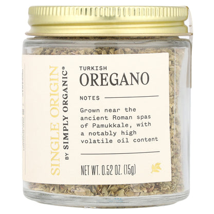 Simply Organic, Single Origin, Turkish Oregano, 0.52 oz (15 g)