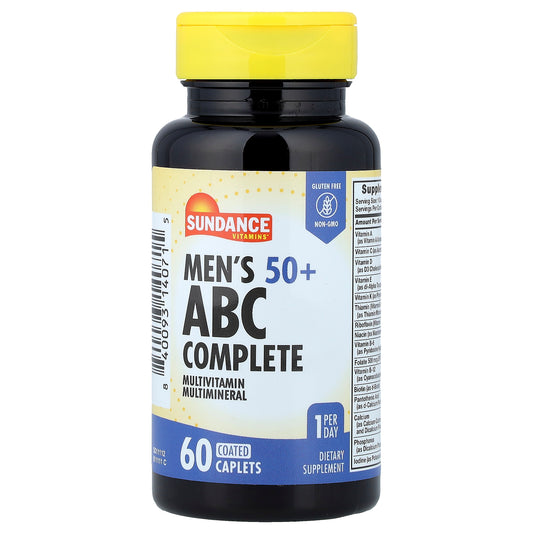 Sundance Vitamins, Men's 50+, ABC Complete Multivitamin Multimineral, 60 Coated Caplets