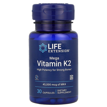 Life Extension, Mega Vitamin K2, 45,000 mcg, 30 Capsules