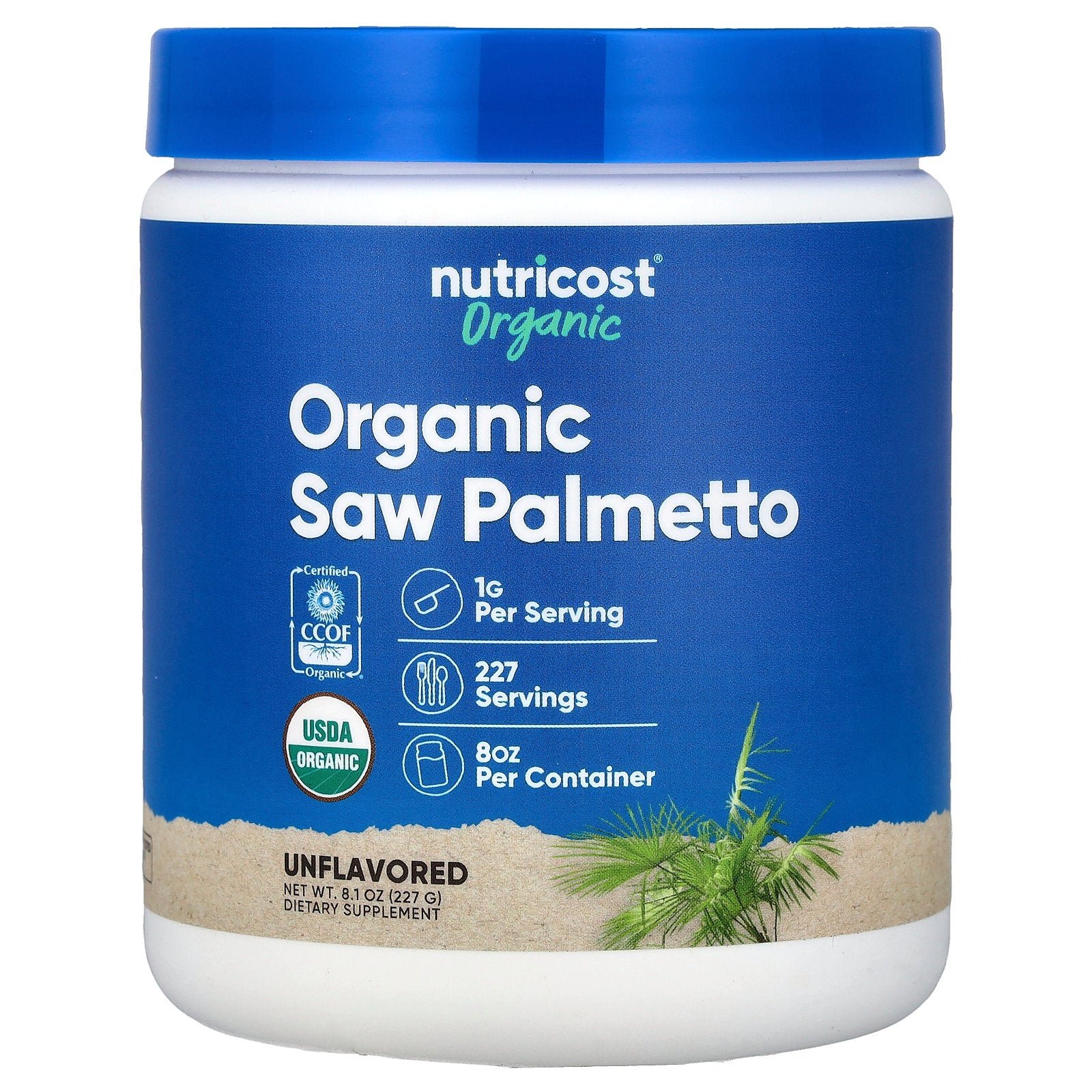 Nutricost, Organic Saw Palmetto, Unflavored, 8.1 oz (227 g)
