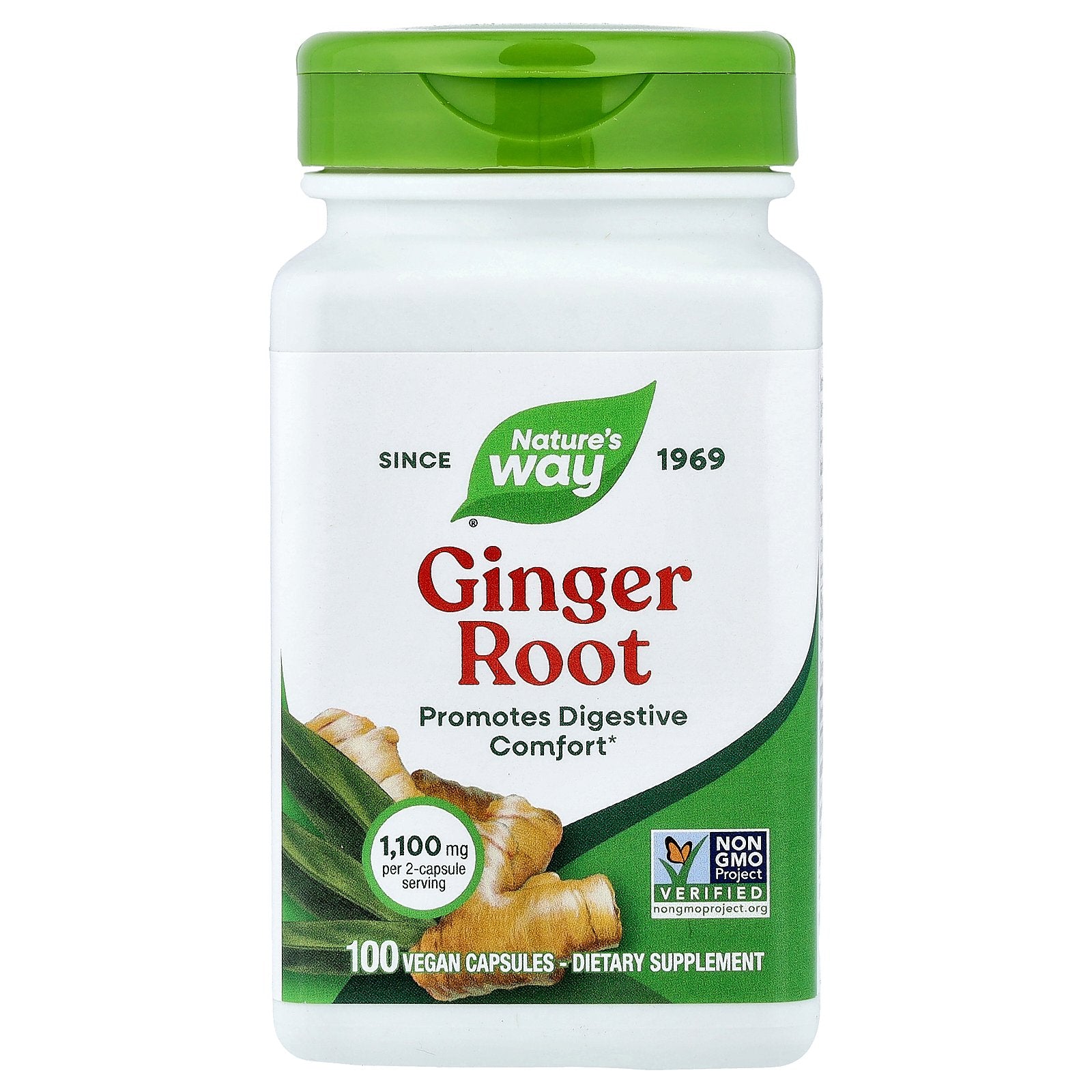 Nature's Way, Ginger Root, 100 Vegan Capsules (550 mg per Capsule)