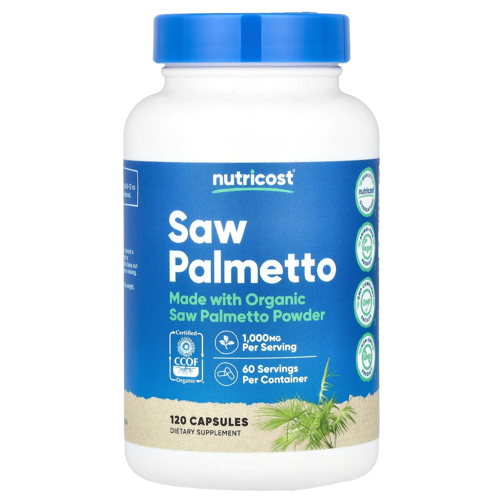 Nutricost, Saw Palmetto, 120 Capsules (500 mg per Capsule)