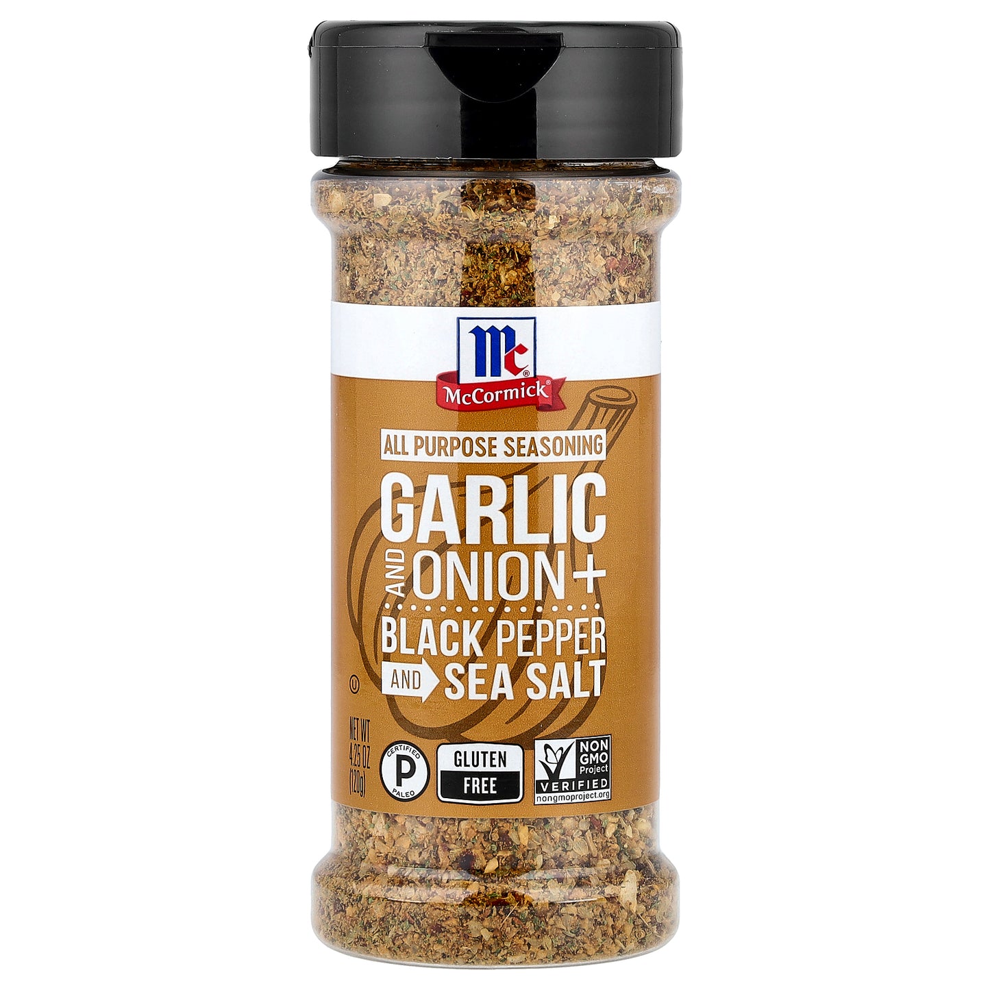 McCormick, All Purpose Seasoning, Garlic and Onion + Black Pepper and Sea Salt, 4.25 oz (120 g)