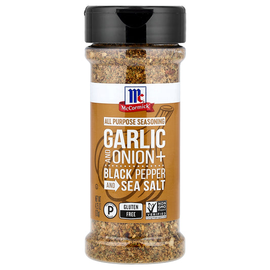 McCormick, All Purpose Seasoning, Garlic and Onion + Black Pepper and Sea Salt, 4.25 oz (120 g)
