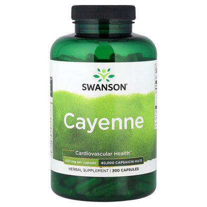 Swanson, Cayenne, 450 mg, 300 Capsules