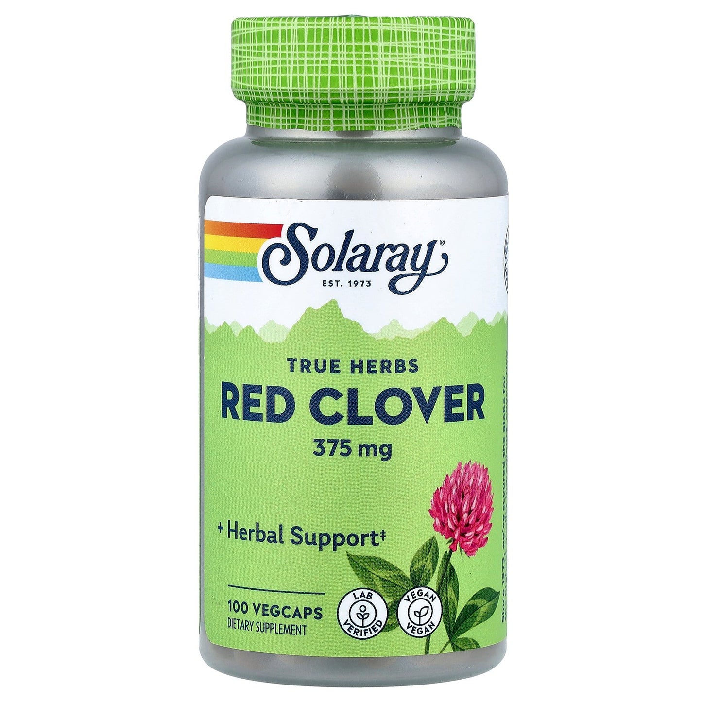 Solaray, True Herbs, Red Clover, 375 mg, 100 VegCaps