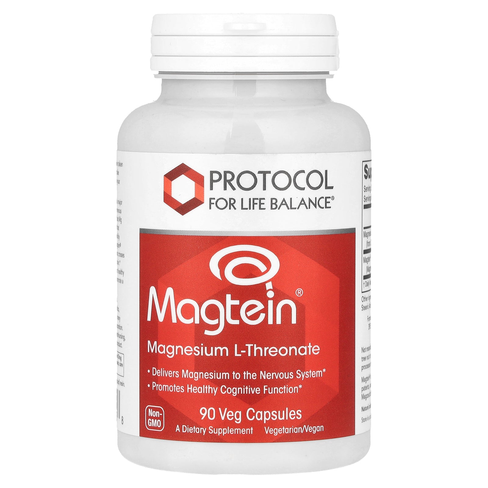 Protocol for Life Balance, Magtein®, Magnesium L-Threonate, 90 Veg Capsules