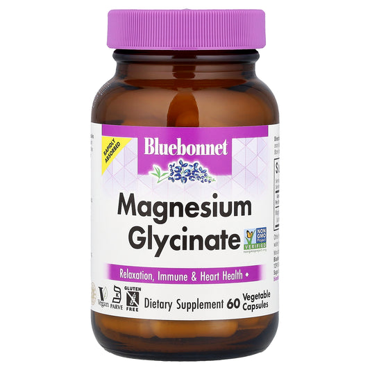Bluebonnet Nutrition, Magnesium Glycinate, 60 Vegetable Capsules (100 mg per Capsule)