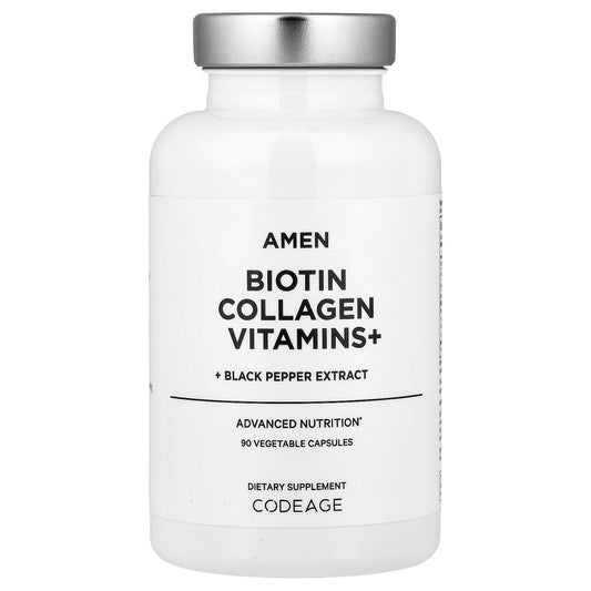 Codeage, Amen, Biotin Collagen Vitamins+, 90 Vegetable Capsules