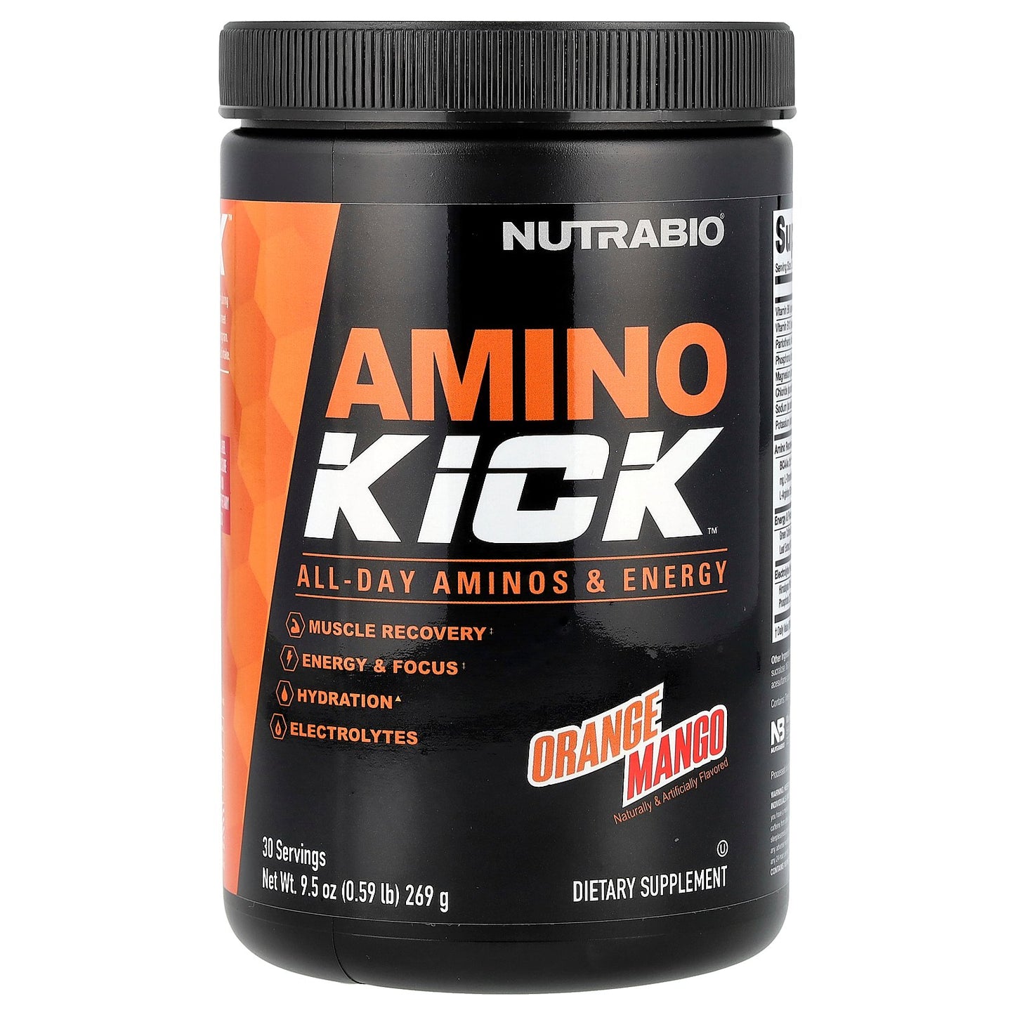 NutraBio, Amino Kick™, Orange Mango, 9.5 oz (269 g)