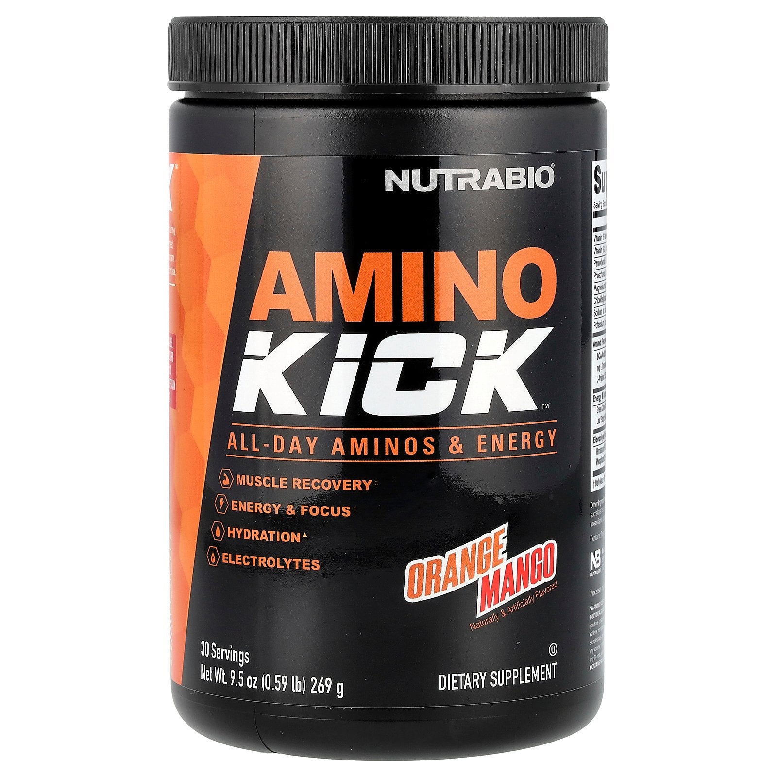 NutraBio, Amino Kick™, Orange Mango, 9.5 oz (269 g)