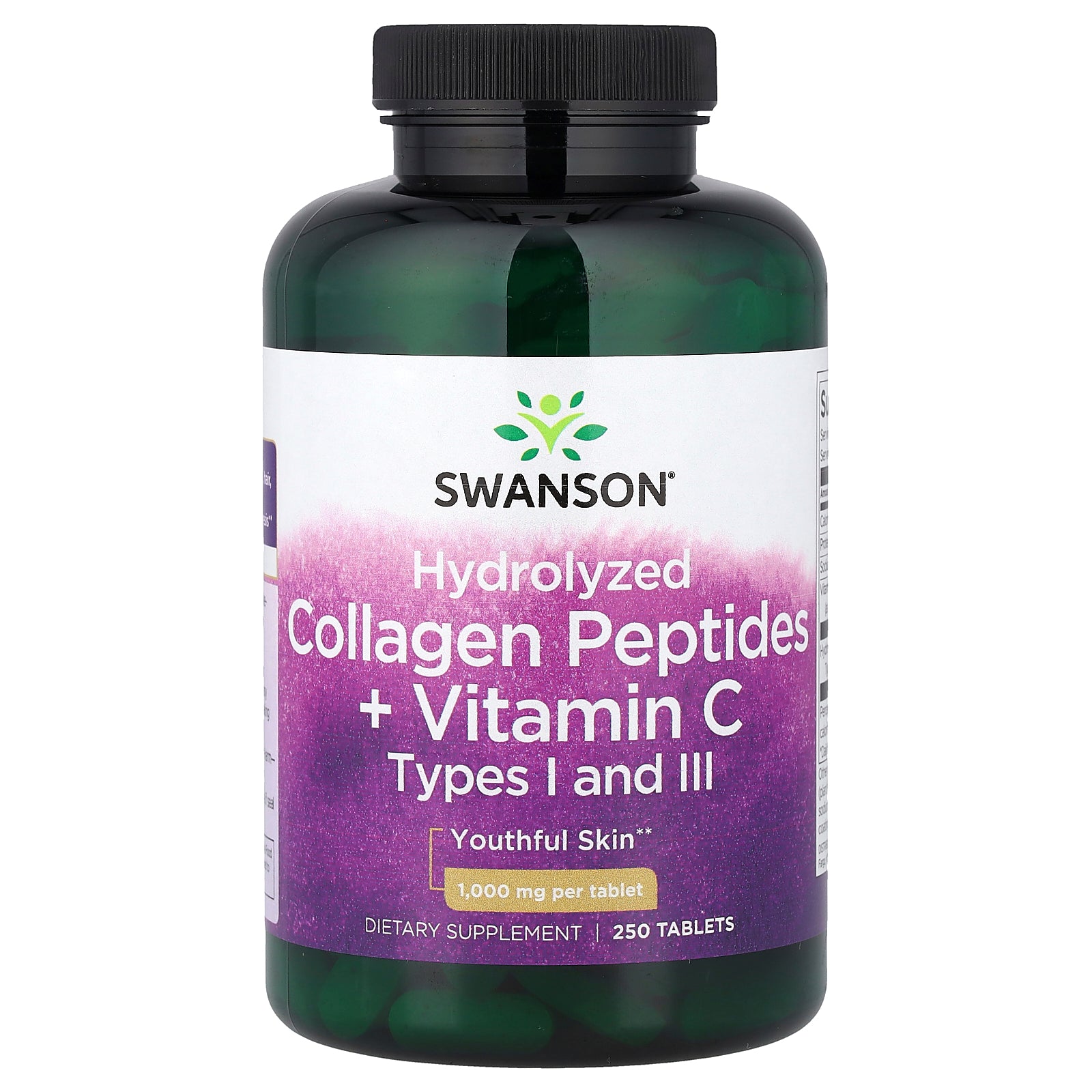 Swanson, Hydrolyzed Collagen Peptides + Vitamin C, 250 Tablets