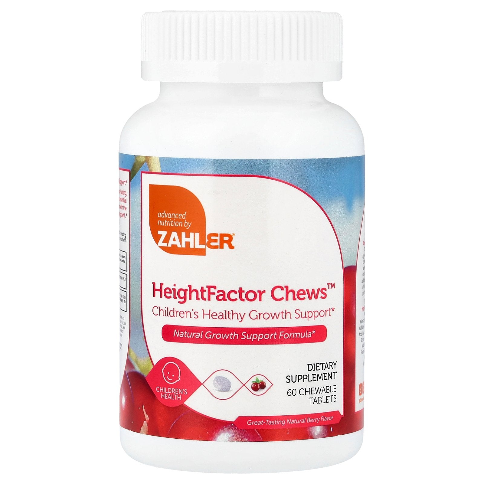 Zahler, HeightFactor Chews™, Natural Berry, 60 Chewable Tablets
