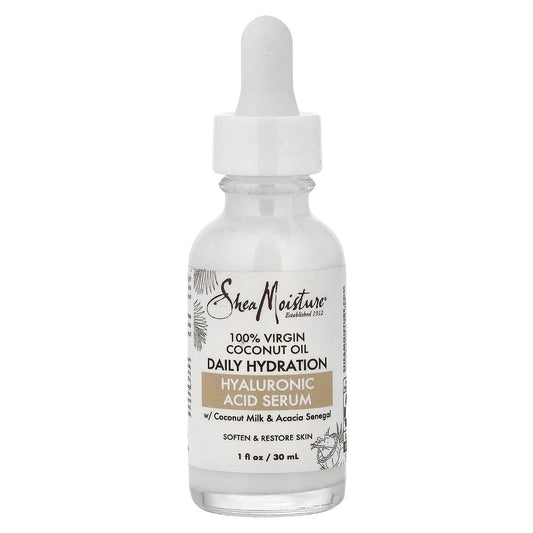 SheaMoisture, 100% Virgin Coconut Oil, Daily Hydration Hyaluronic Acid Serum, 1 fl oz (30 ml)