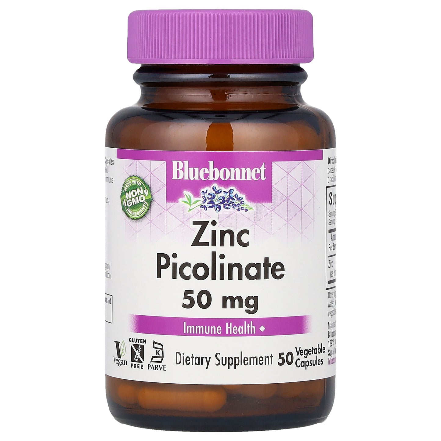 Bluebonnet Nutrition, Zinc Picolinate, 50 mg, 50 Vegetable Capsules