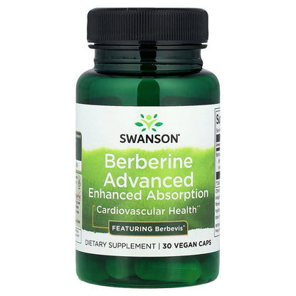 Swanson, Berberine Advanced Enhanced Absorption, 30 Vegan Caps (550 mg per Capsule)
