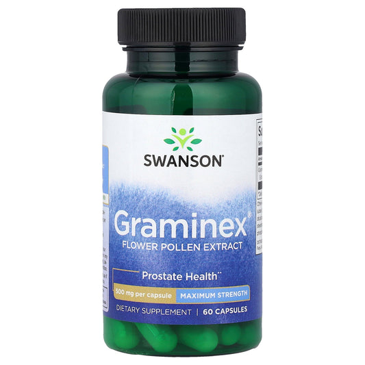 Swanson, Graminex® Flower Pollen Extract, Maximum Strength, 500 mg, 60 Capsules