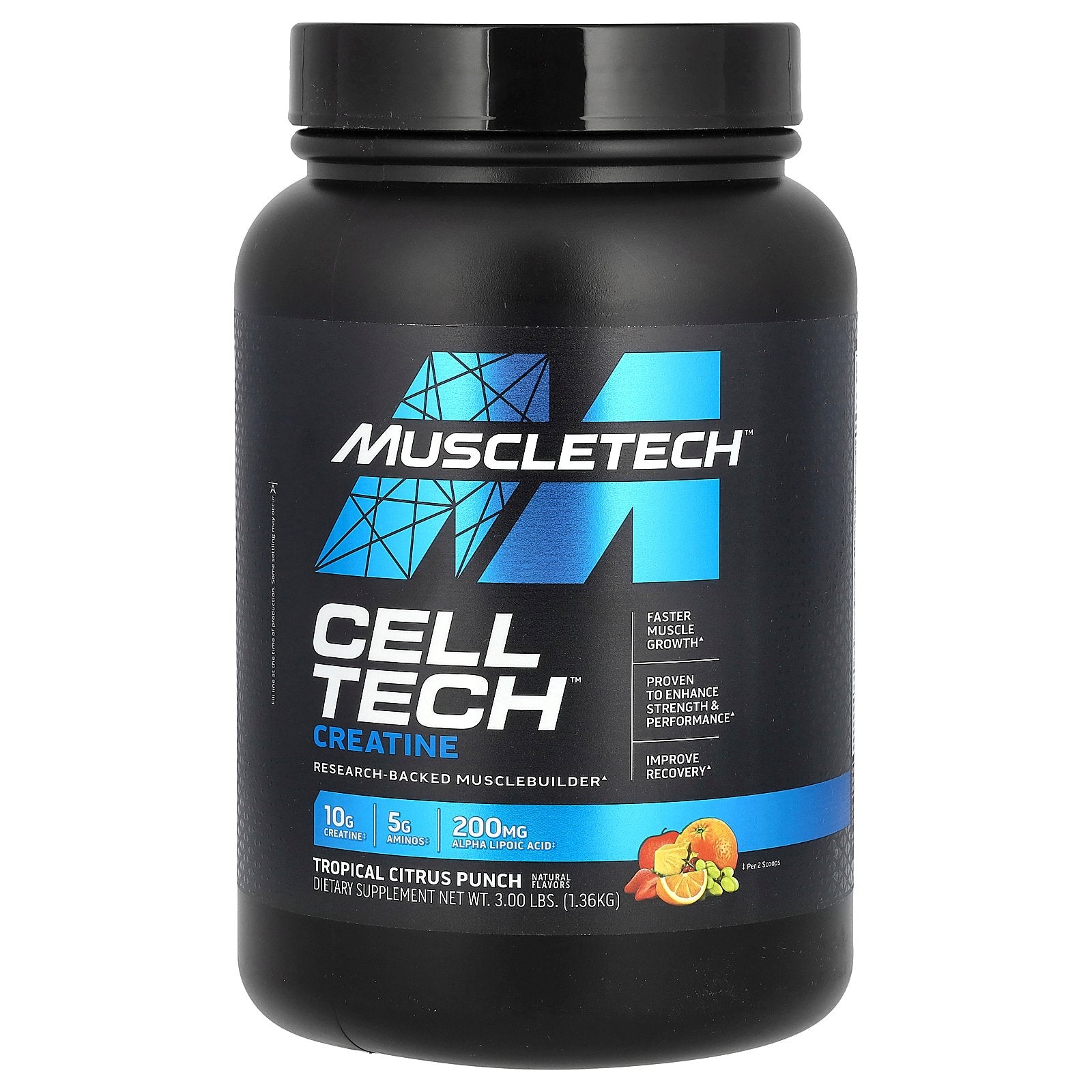 MuscleTech, Cell-Tech™ Creatine, Tropical Citrus Punch, 3 lbs (1.36 kg)