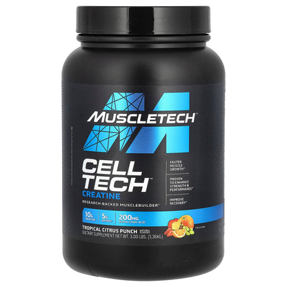 MuscleTech, Cell-Tech™ Creatine, Tropical Citrus Punch, 3 lbs (1.36 kg)