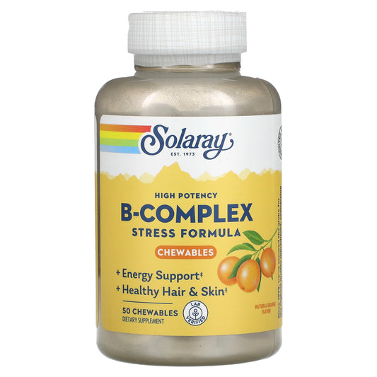 Solaray, High Potency B-Complex, Natural Orange, 50 Chewables