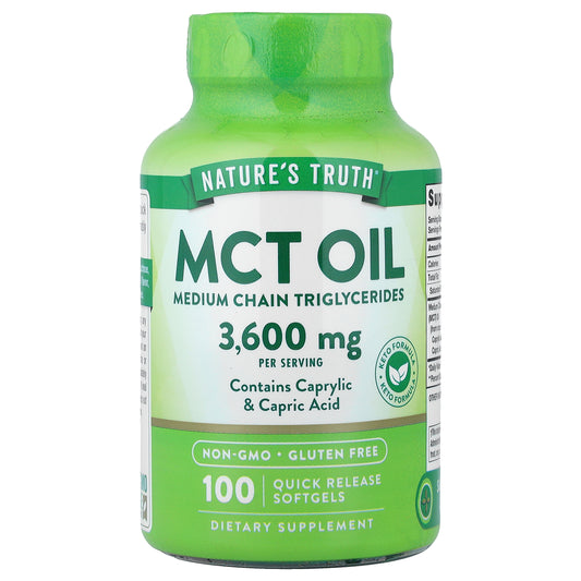 Nature's Truth, MCT Oil, 100 Quick Release Softgels (1,200 mg per Softgel)
