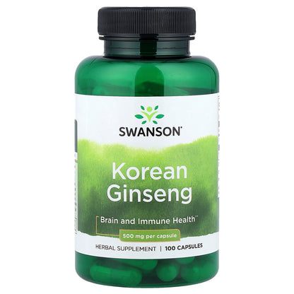 Swanson, Korean Ginseng , 500 mg , 100 Capsules