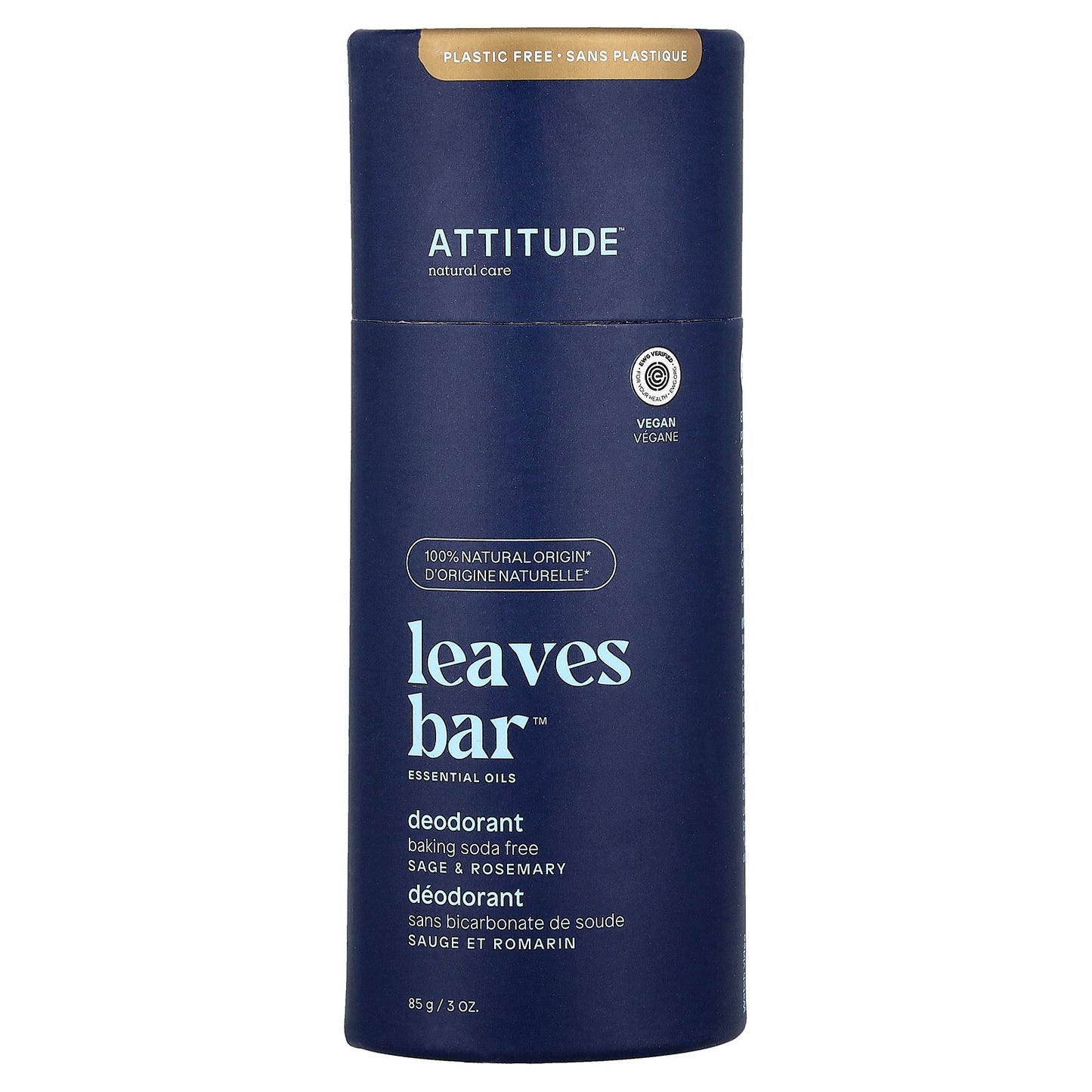 ATTITUDE, Leaves Bar™ Deodorant, Sage & Rosemary, 3 oz (85 g)