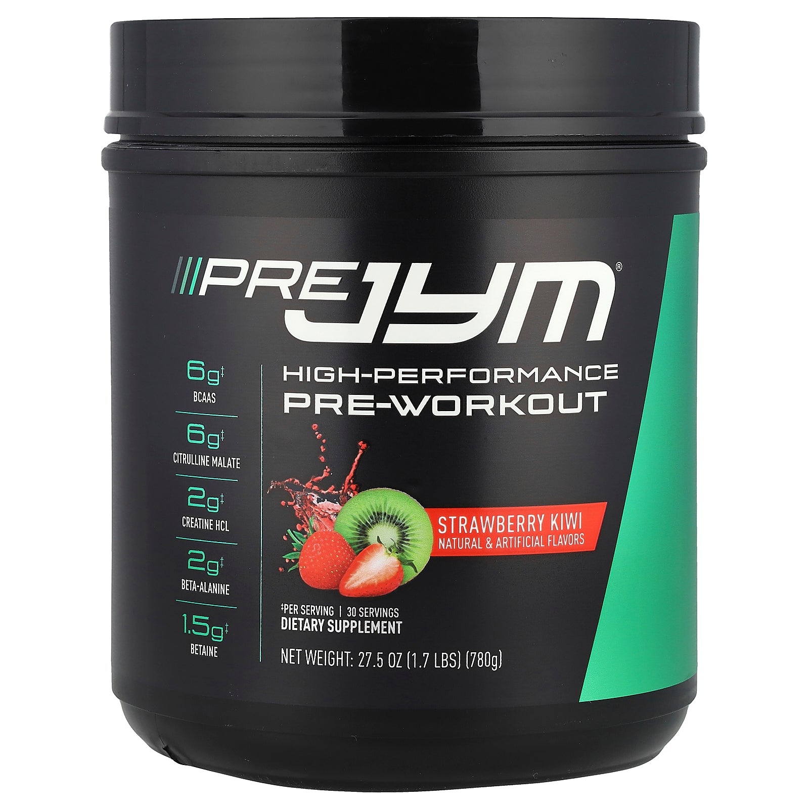 JYM Supplement Science, Pre JYM®, High-Performance Pre-Workout, Strawberry Kiwi, 1.7 lbs (780 g)