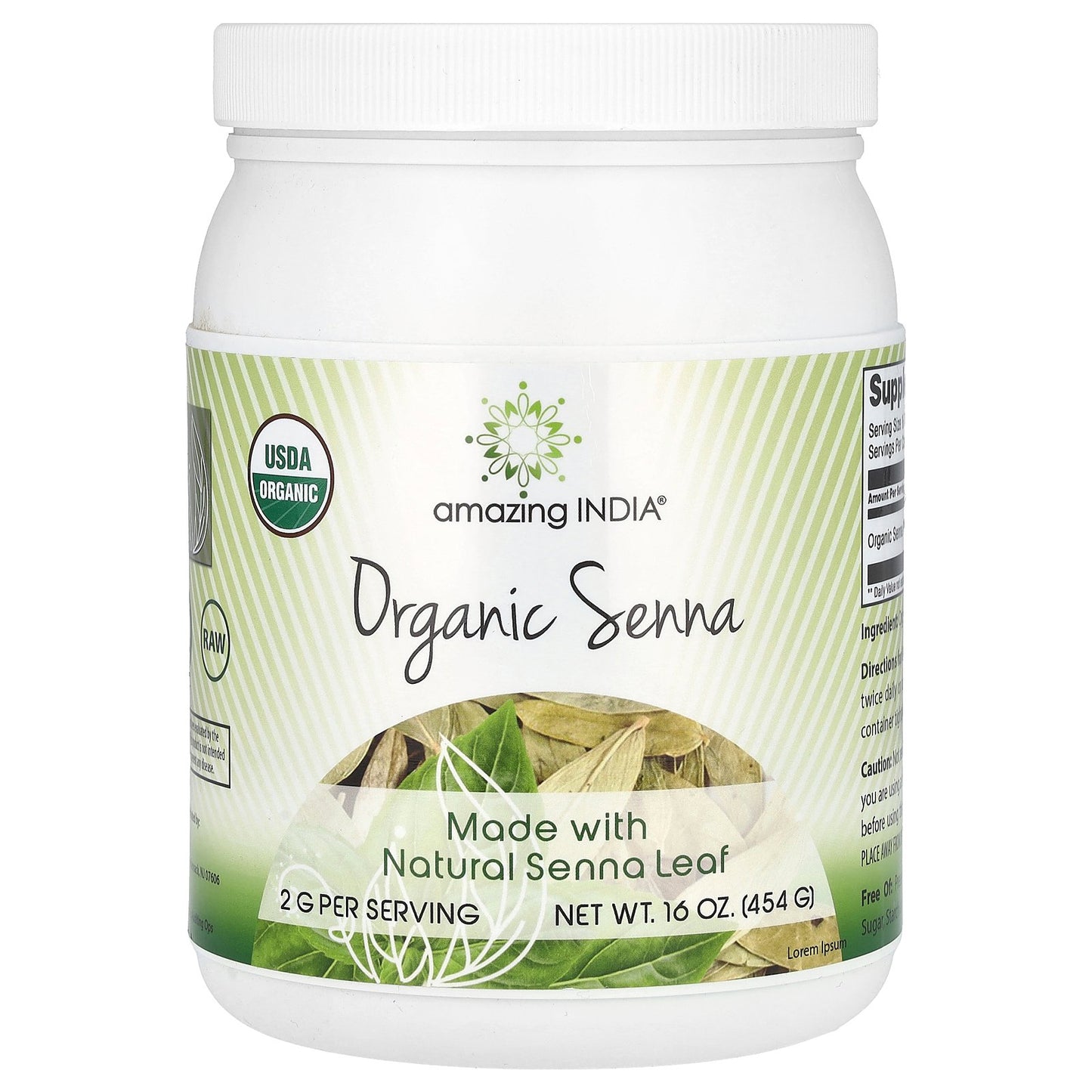 Amazing India, Organic Senna, 16 oz (454 g)