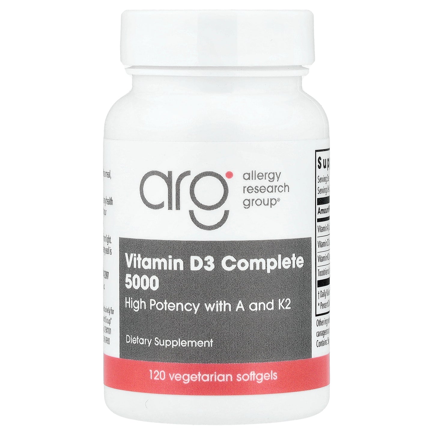 Allergy Research Group, Vitamin D3 Complete 5000, 120 Vegetarian Softgels