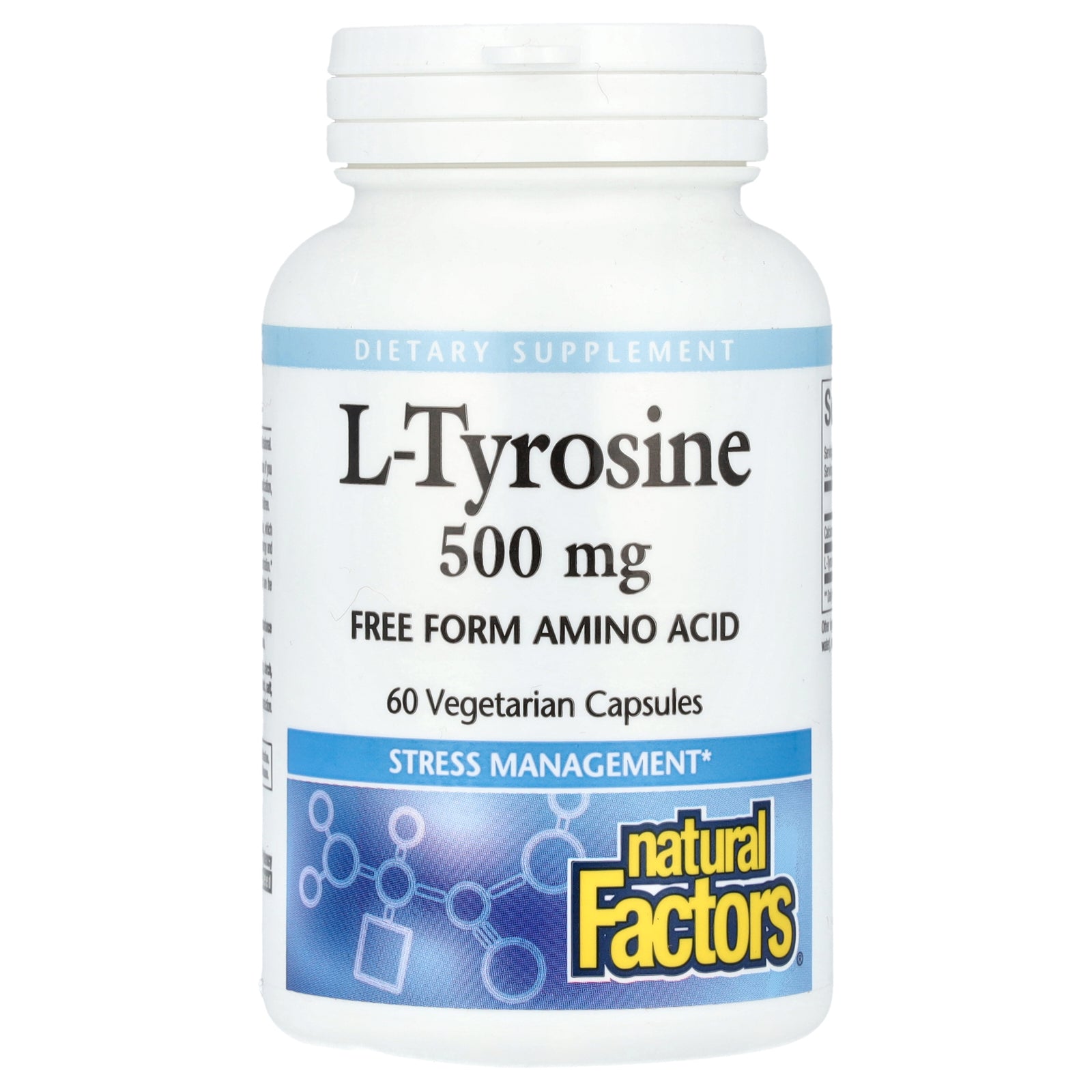 Natural Factors, L-Tyrosine, 1,000 mg, 60 Vegetarian Capsules (500 mg per Capsule)