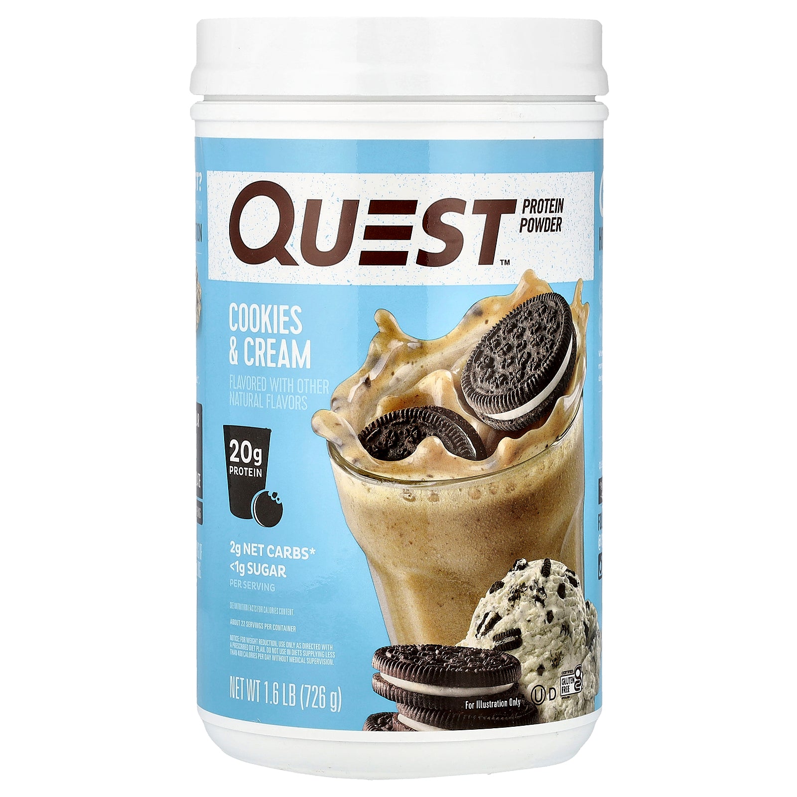 Quest Nutrition, Protein Powder, Cookies & Cream, 1.6 lb (726 g)