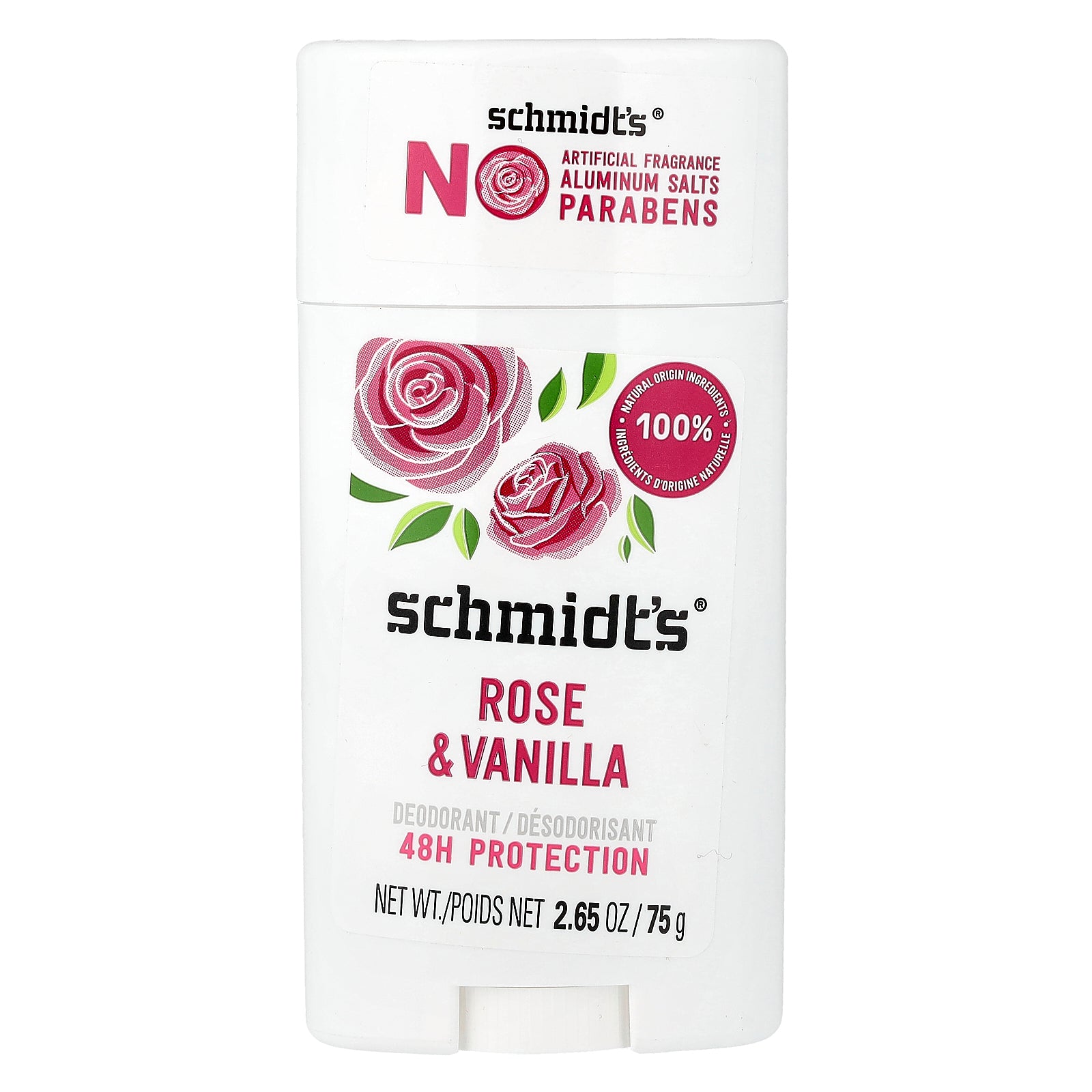 Schmidt's, Deodorant, Rose & Vanilla, 2.65 oz (75 g)