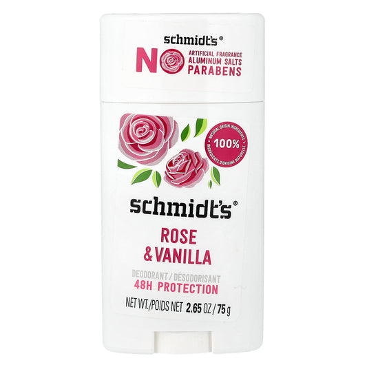 Schmidt's, Deodorant, Rose & Vanilla, 2.65 oz (75 g)