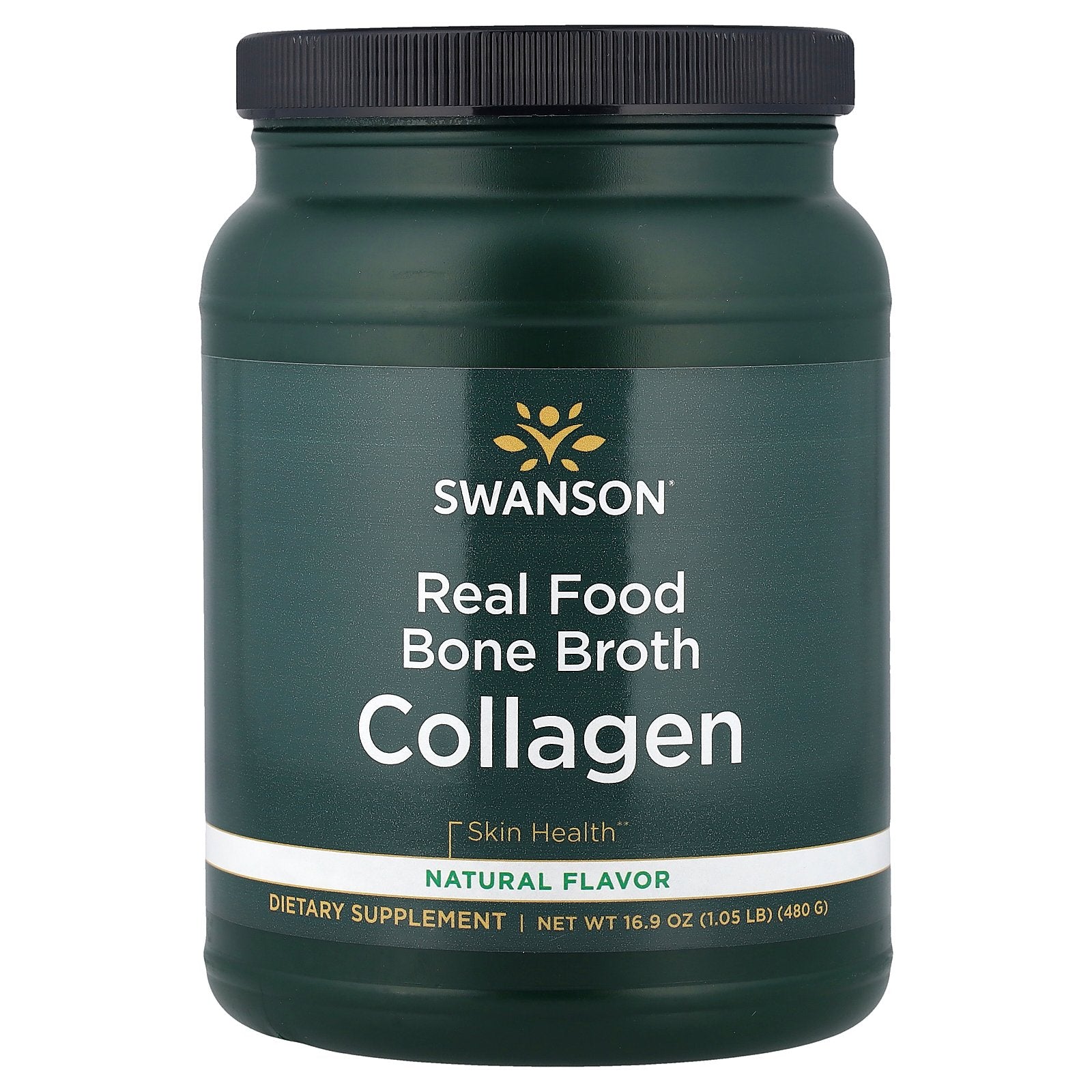 Swanson, Real Food Bone Broth Collagen, Natural, 16.9 oz (480 g)