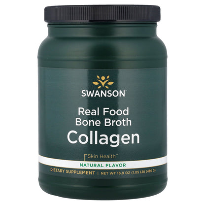 Swanson, Real Food Bone Broth Collagen, Natural, 16.9 oz (480 g)