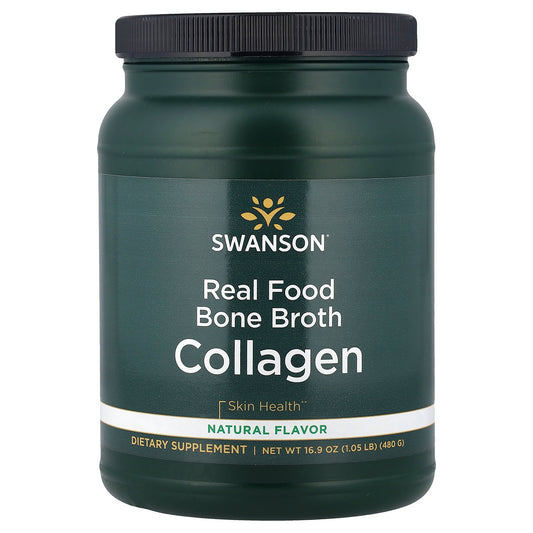 Swanson, Real Food Bone Broth Collagen, Natural, 16.9 oz (480 g)