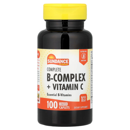 Sundance Vitamins, Complete B-Complex + Vitamin C, 100 Coated Caplets
